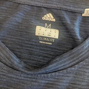 Adidas Blue Short Sleeve Tee Athletic Performance